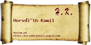 Horváth Kamil névjegykártya