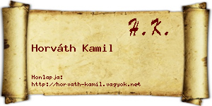 Horváth Kamil névjegykártya