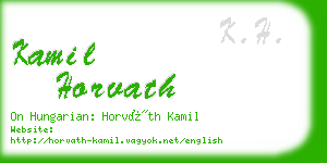kamil horvath business card